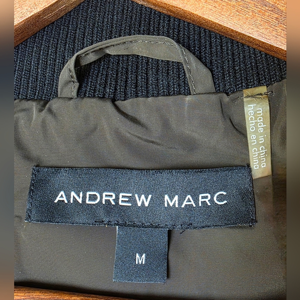 Andrew Marc Women's Quilted Puffer Vest Full Zip β Earthy Khaki Green β Size M - Picture 7 of 17